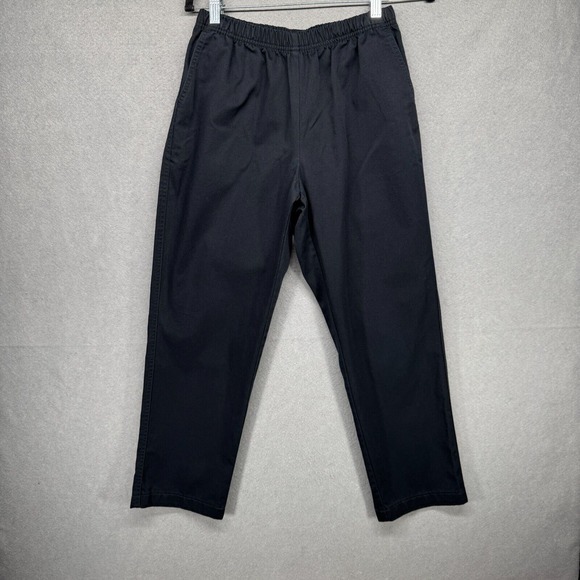 Lands End Pants‎ Womens Size 6P Black High Rise Straight Leg Pull On Office - Picture 1 of 13